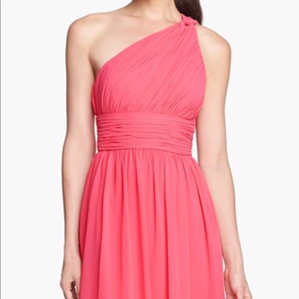 One Shoulder Pink Dress